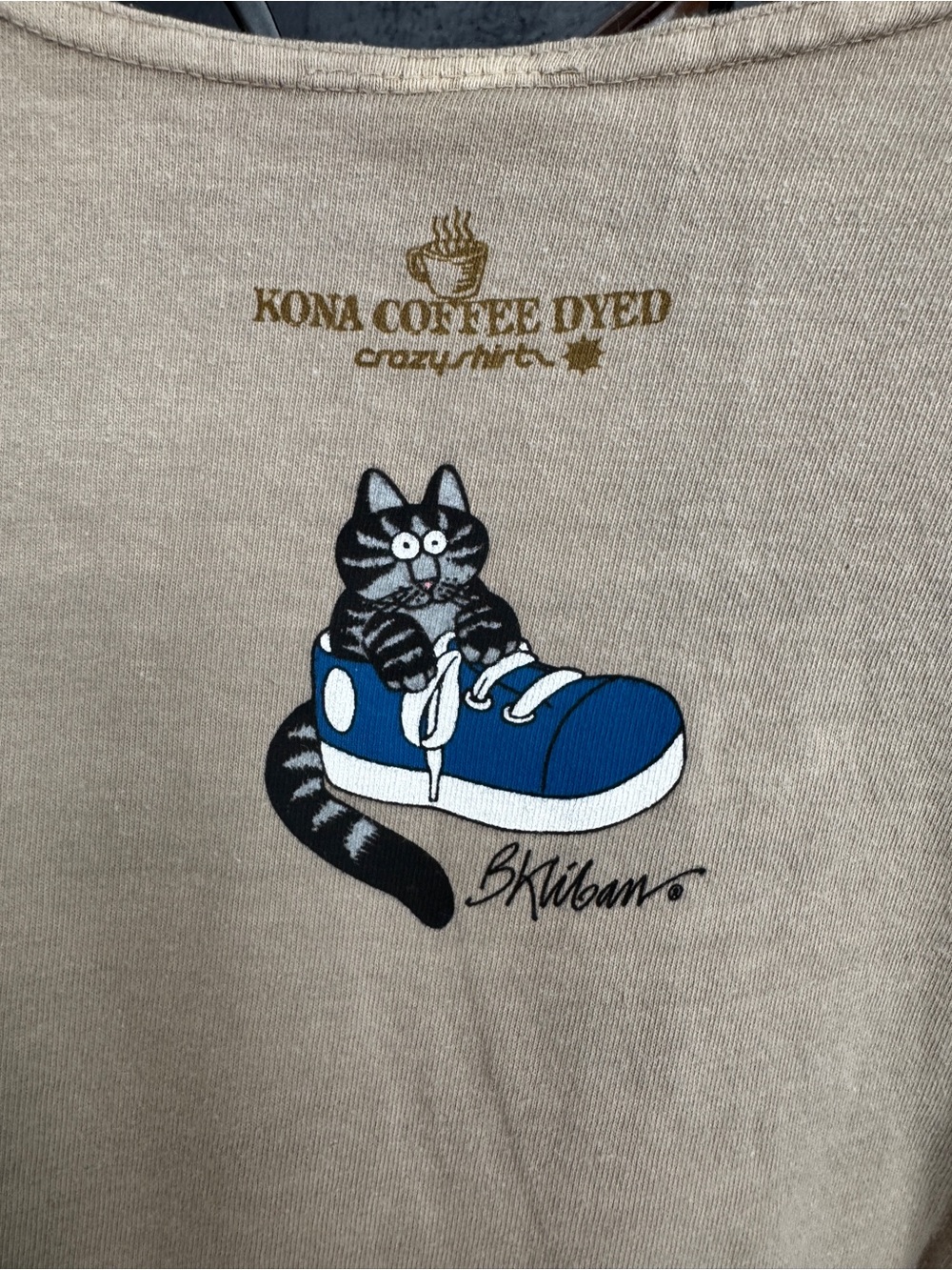 NEW NWT XXL B. Kliban Hawaii Crazy Shirts Hawaii Cat Tee Coffee Sneaker Shirt - Picture 12 of 13